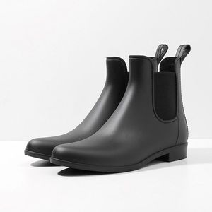J Crew EUC Chelsea Rain Boot Matte Black
